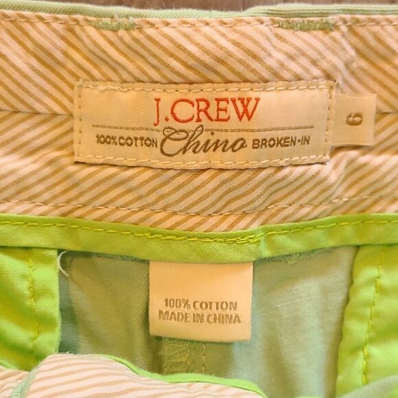 J crew womens light green Chino 100% cotton shorts size 6 - Picture 2 of 3